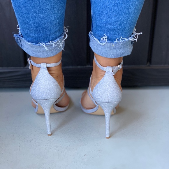 Rosie Platinum Caged Strappy Stiletto Heel Sandal - Picture 4 of 5